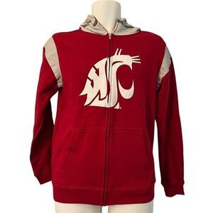 Youth Large 14/16 Washington State Cougars Helmet Hoodie Full Zip Fleece Jacket